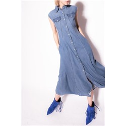 Vestido camisero vaquero - Azul