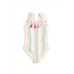 Nicole Miller Stripe White Swimsuit