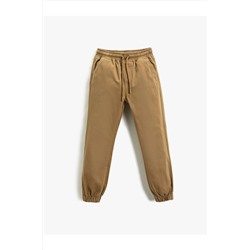 Базовые брюки-чиносы для джоггеров с завязкой на талии и хлопковым карманом 3SKB40008TW