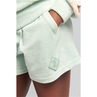 Juicy Couture Girls Blue Towelling Easy Fit Shorts