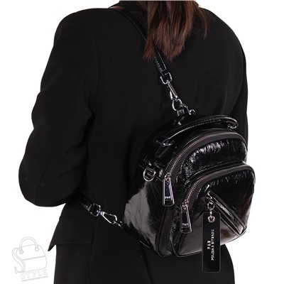 Рюкзак женский кожаный 21004 black Polina&Eiterou