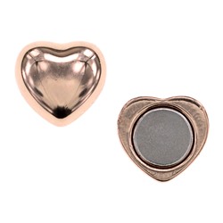 ZP002-08 Зажим для платка Сердце на магнитах, 15х15мм, цвет розовое золото