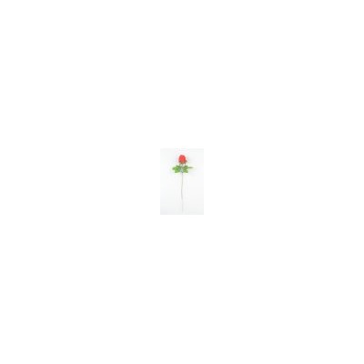 Искусственные цветы, Ветка одиночная бутон розы бархатный (1010237) красный