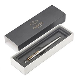 Ручка шариковая PARKER "Jotter Core" K691 Stainless Steel GT M синие чернила, подарочная коробка CW1953182 (1828775)