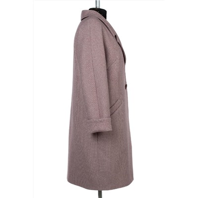 02-3198 Пальто женское утепленное Микроворса темно-розовый