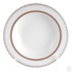 Набор глубоких тарелок Thun Опал Платиновая лента 22см (6 шт)