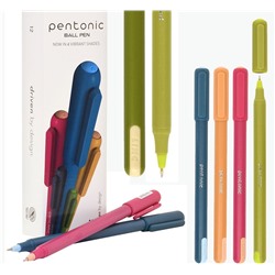 Ручка шариковая Linc PENTONIC Color синяя 0,7 мм, круглый корпус ассорти, игольчатый наконечник