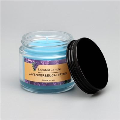 Свеча ароматическая "Scented Candle, Lavender&eucalyptus", Лаванда и эвкалипт, 5*5см, 140 гр   94933