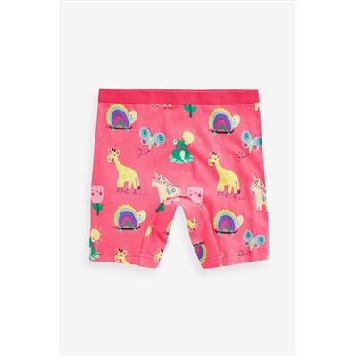Pink Unicorn Long Leg Shorts 5 Pack (2-16yrs)