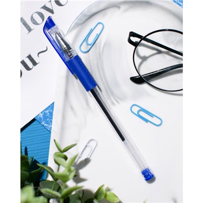 Ручка гелевая неавтомат. Attache Economy синий стерж., 0,5 мм,манж
