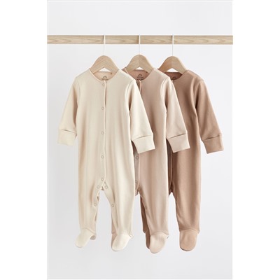 Cotton Baby Sleepsuits 3 Pack (0-3yrs)