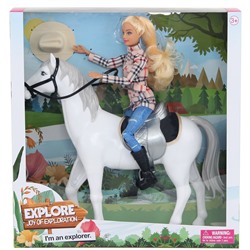 Кукла DEFA & DEFA LUCY "Прогулка с лошадкой" (29 см, шляпа, белый)