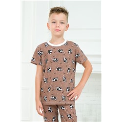Пижама детская из футболки и брюк из кулирки Коровы