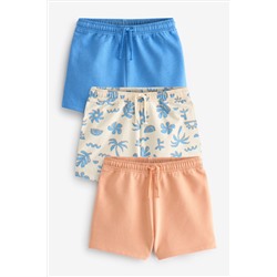 Blue/Orange Palm Print Shorts (3-16yrs)