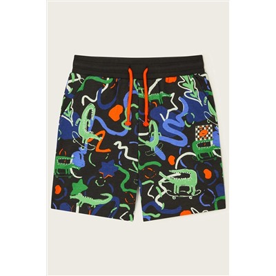 Monsoon Skateboarding Crocodile Black Shorts