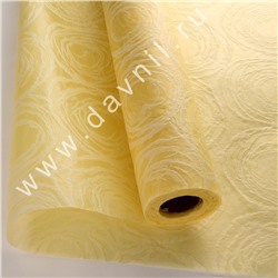 Бумага упаковочная дизайнерская "Роза" 60 см*10 ярдов жёлтая