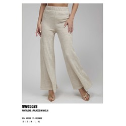 9WG5528  PANTALONE A PALAZZO IN MAGLIA