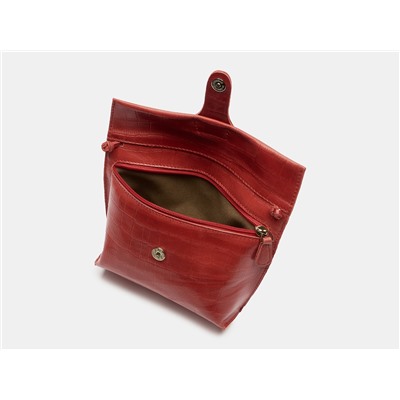 Красный кожаный женский клатч из натуральной кожи «KB002-B Red Croco»