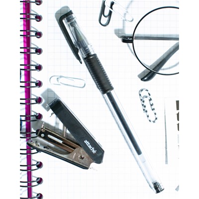 Ручка гелевая неавтомат. Attache Economy черный стерж., 0,5 мм,манж
