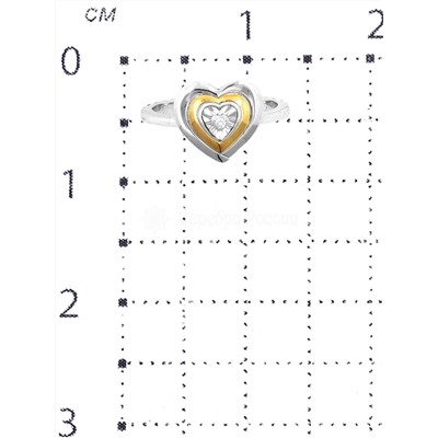 Кольцо из родированного серебра с бриллиантом и золочением 925 пробы SR02989I3/G