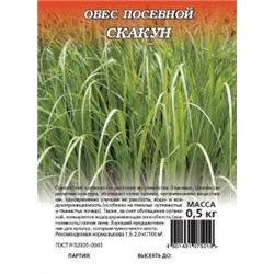 Овес посевной Скакун (сидерат) 0,5 кг (цена за 1 шт)