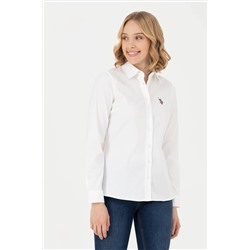 Женская белая базовая рубашка с длинным рукавом Неожиданная скидка в корзине