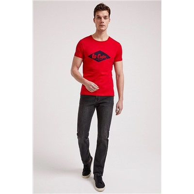 Мужская футболка Summerlogo с круглым вырезом красная 202 LCM 242008