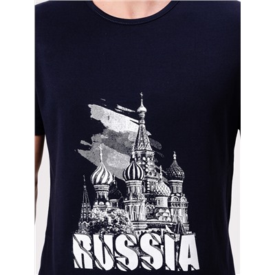 Россия  футболка мужская (темно синий)