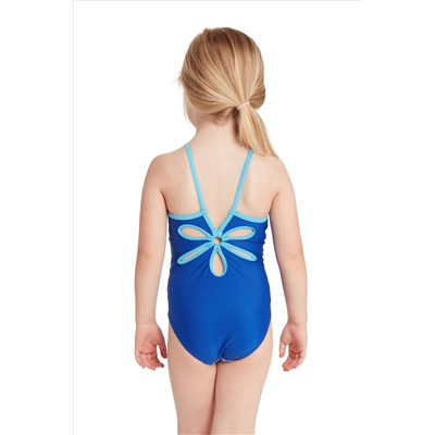 Zoggs Kids Girls Blue Yaroomba Floral Swimsuit