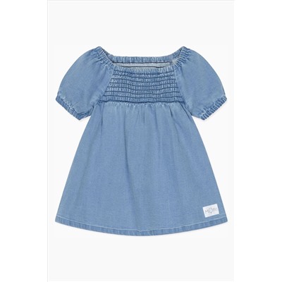 MORI Blue Organic Cotton Denim Chambray Soft Dress