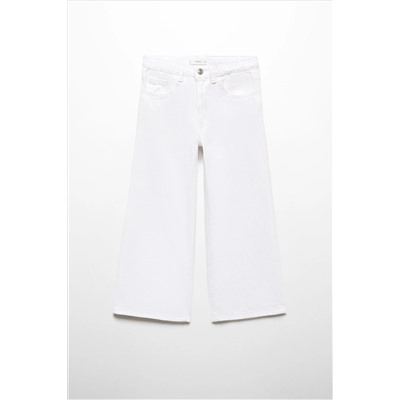 Mango Cotton Culotte White Jeans