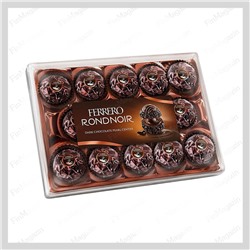 Ferrero Rondnoir: хрустящие вафли в темном шоколаде с нежирной начинкой из какао-крема и сердцевиной из темного шоколада 138 гр