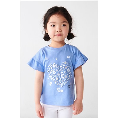 River Island Girls Heart Embossed T-Shirt