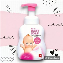 Детская пенка 2 в 1 для волос и тела с 1х дней жизни (Без слез) аромат детского мыла "Kewpie" 400 мл