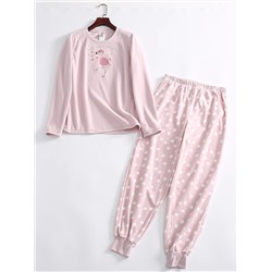 Пижама флисовая 921 фламинго