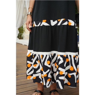 Платье Vittoria Queen 20813 черный+белый+оранжевый