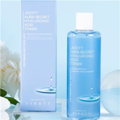 Jigott Увлажняющий тонер с гиалуроновой кислотой / Aura Secret Hyaluronic Acid Toner, 300 мл