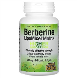 Natural Factors, Berberine LipoMicel Matrix, 500 мг, 60 мягких таблеток