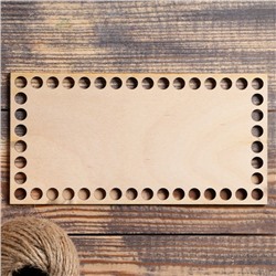 Заготовка для вязания "Прямоугольник", донышко фанера 3 мм, 19.5×10 см, d=9мм