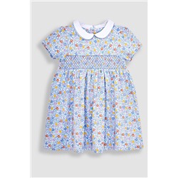 JoJo Maman Bébé Orange & Lemon Ditsy Floral Smocked Jersey Dress