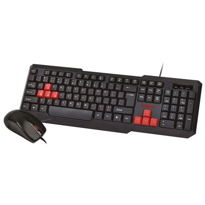 Проводной мультимедийный комплект клавиатура+мышь SmartBuy ONE 230346 черно-красный