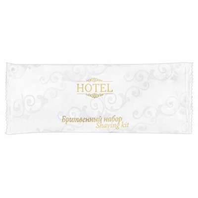 Бритвенный набор КОМПЛЕКТ 200 шт., HOTEL (крем для бритья + станок), саше, флоупак, 2000121/1