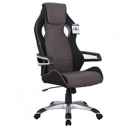 Кресло компьютерное BRABIX Techno GM-002 ткань черное/серое вставки белые 531815 (1)