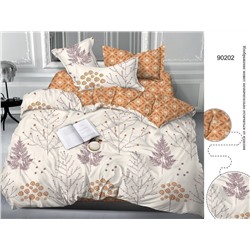 Комплект постельного белья (КПБ) Сатин "Luxor" диз. № 90202 (оранжевый) A/B (K)