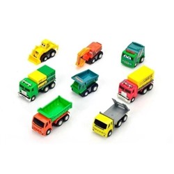 Коллекция из 8 миниатюрных машинок в виде грузовой спецтехники 11.04.