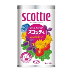 Scottie Туалетная бумага Crecia "Scottie Flower PACK", двухслойная 12 рулонов (25 м) / 8