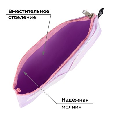 Пенал школьный текстильный «1 сентября: С крыльями», 21 х 10 см