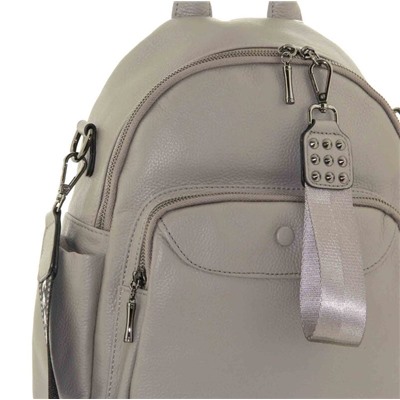 Рюкзак кожаный серый с ручкой на плечо LMR 7627-18j