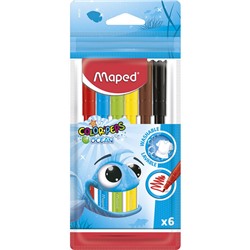 Фломастеры Maped COLOR'PEPS OCEAN,супер-смываемые,6цв/наб,845723