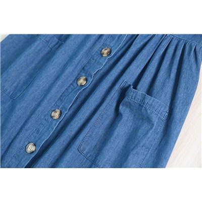 Женственный сарафан на пуговицах из мягкой джинсовой ткани. Экспорт
